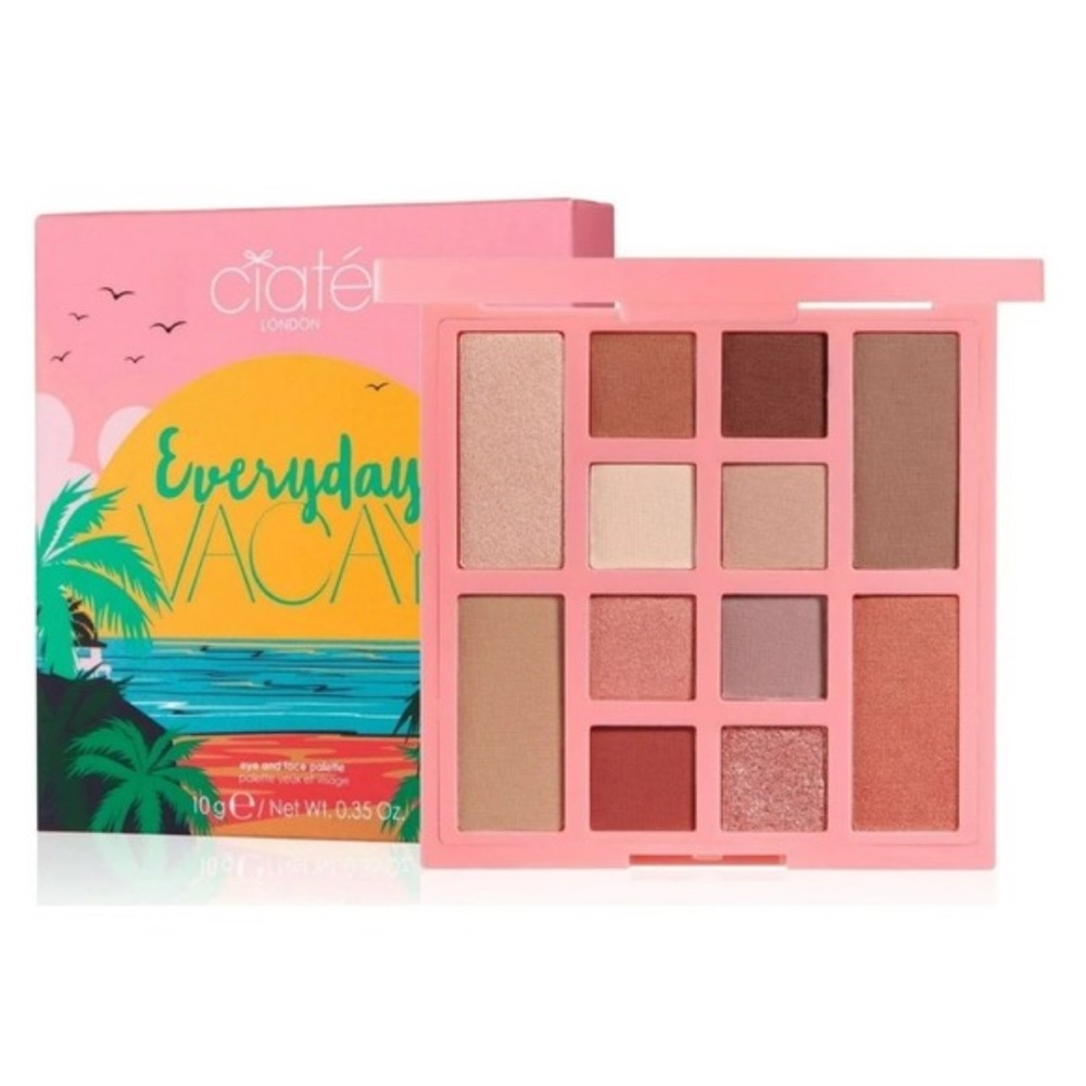 Ciate London Everyday Vacay Eye & Face Eyeshadow Palette 10g .35 oz 12 Shades